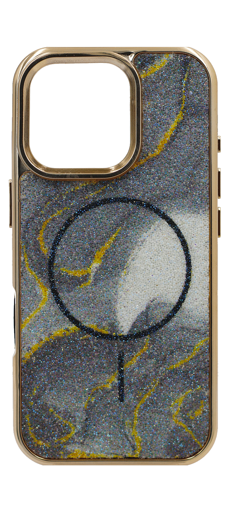 Чохол-накладка Glitter Marble MagSafe для iPhone 15 Pro Max Grey