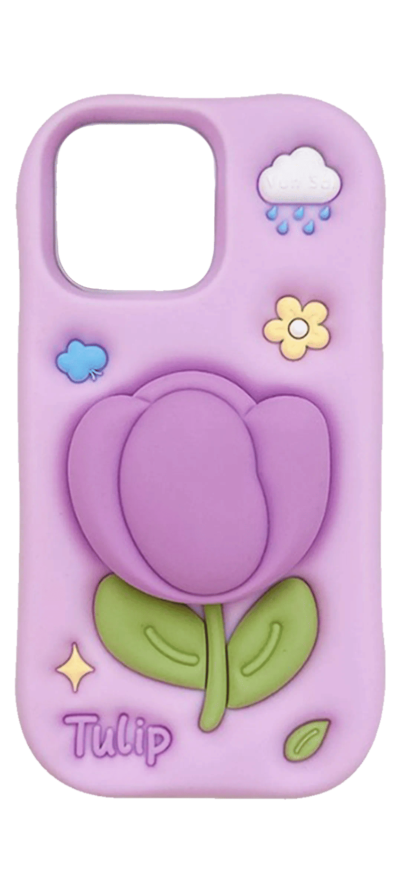Tulip 3D silicone case for iPhone 16 Pro Max Viola
