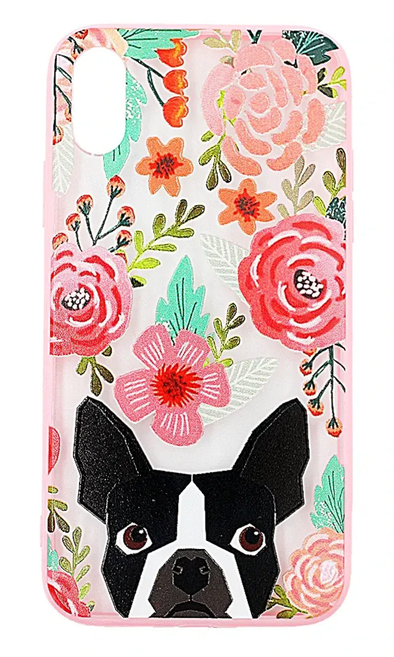 Чохол-накладка Dog in Flowers для iPhone XR Pink