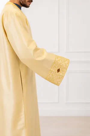 Fully Embroidered Altar Server Robes Gold Dupioni Silk With Gold Threads