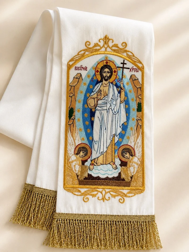 Silk Dupioni Embroidered Gospel Bookmark