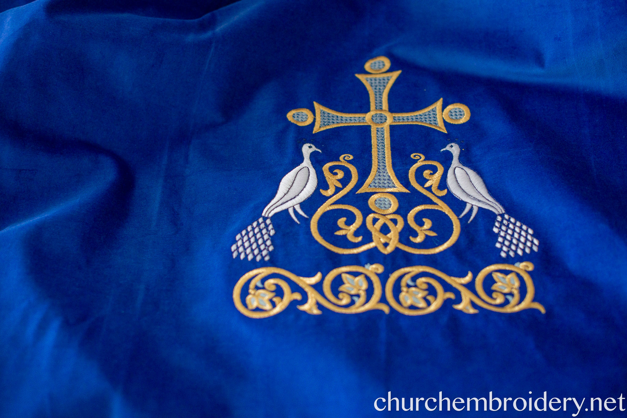 Holy Table Cover and altar cover – Royal Blue Lilies