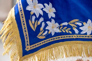 Holy Table Cover and altar covers – Royal Blue Lilies