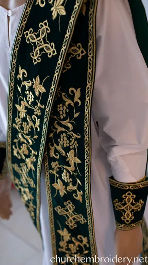 Deacon Orarion from Velvet Cotton with Premium Metallic Threads