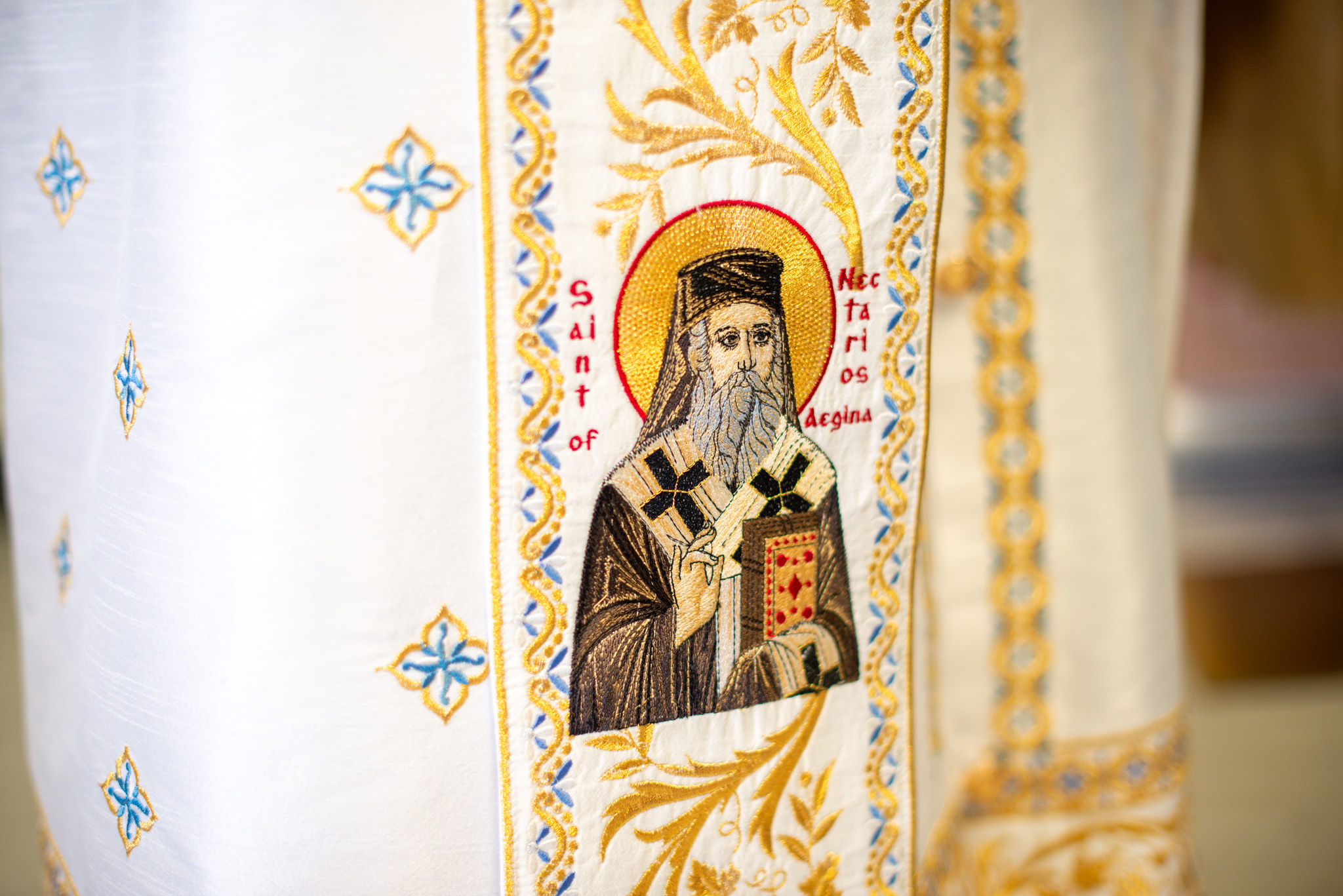 Deacon Orarion From Velvet Cotton With Premium Metallic Threads With Icons