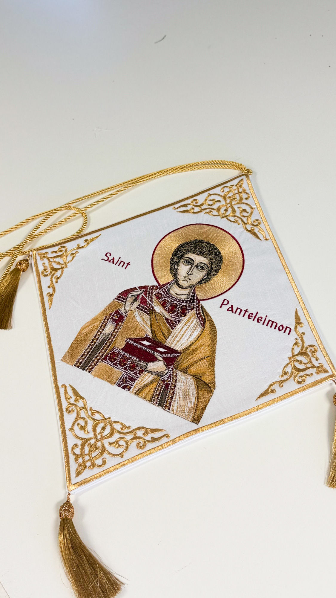 Embroidered Epigonation With The Icon Of Saint Panteleimon The Healer