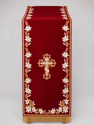 Burgundy Gold Analogion Cover for Orthodox Worship