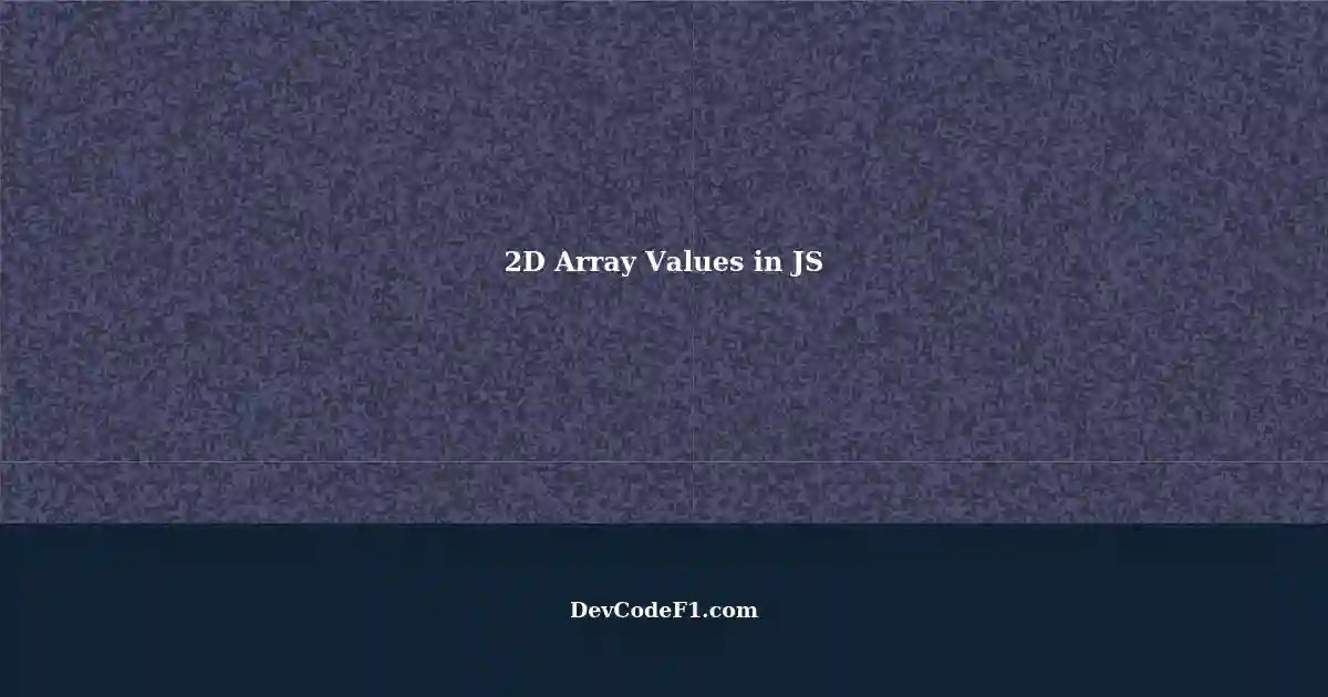 Setting Values in 2D Arrays with JS: Iteration and Specific Index