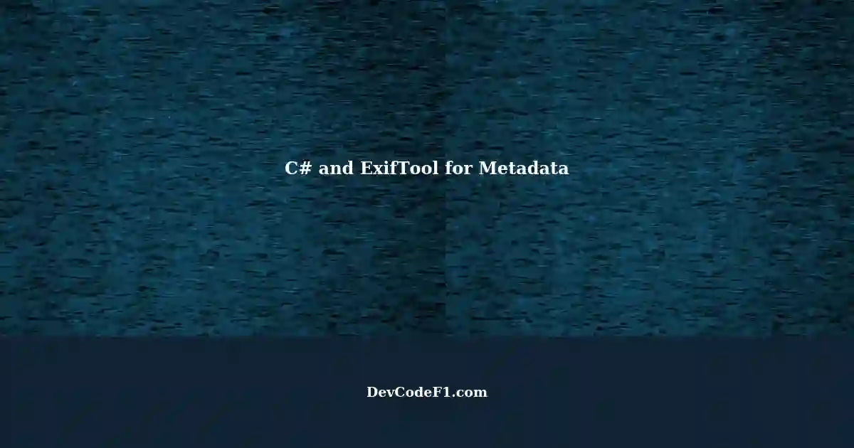 C Code Calls ExifTool to Obtain XML Metadata File