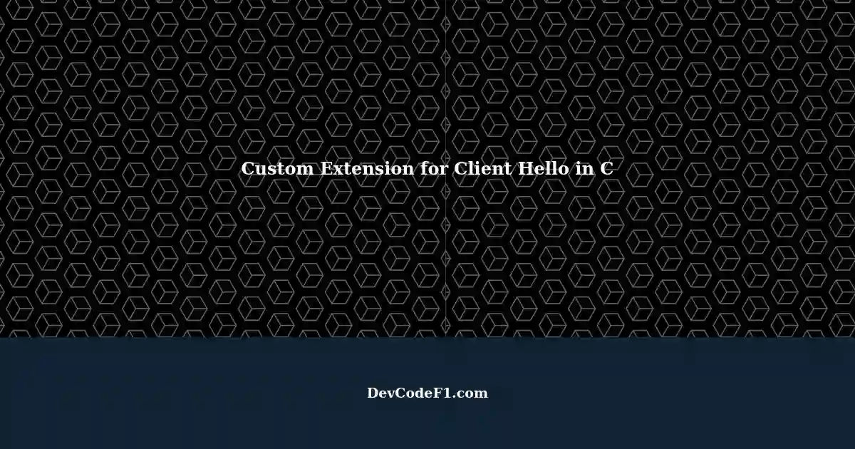 Custom Extension for Client Hello Message in C Client Applications ...