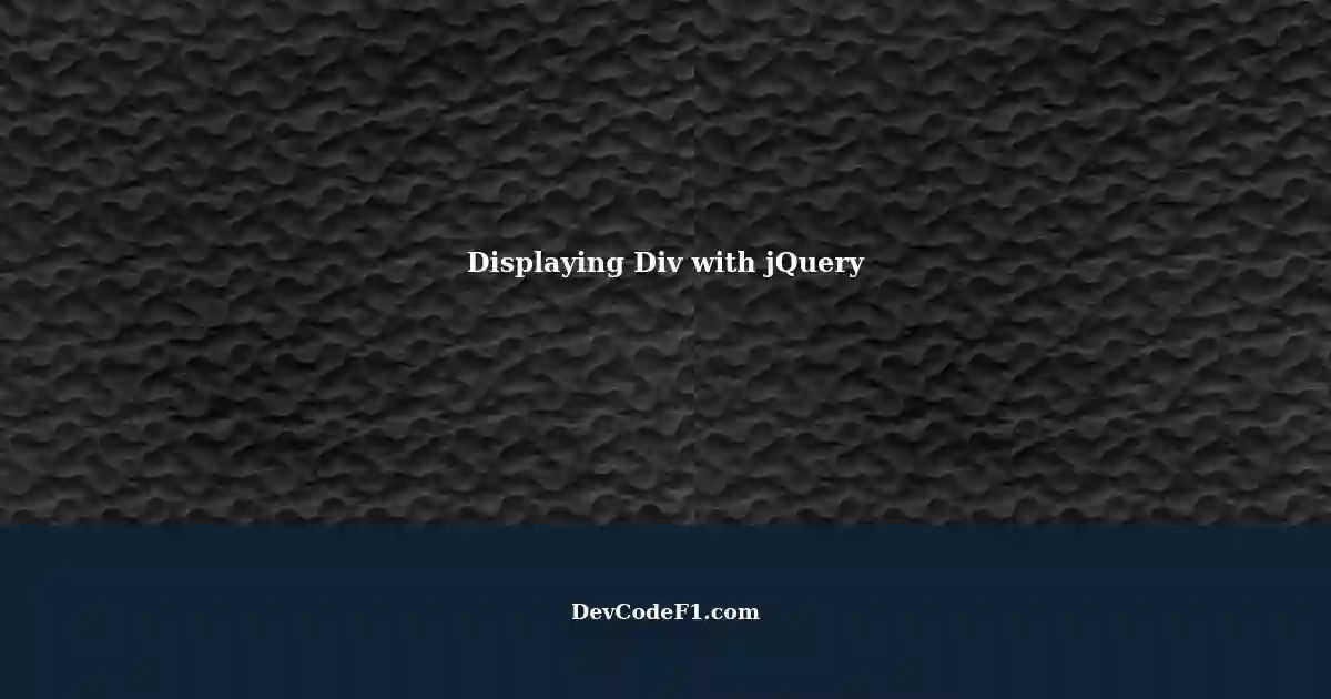 Displaying Div Elements with jQuery on Selection of an External HTML