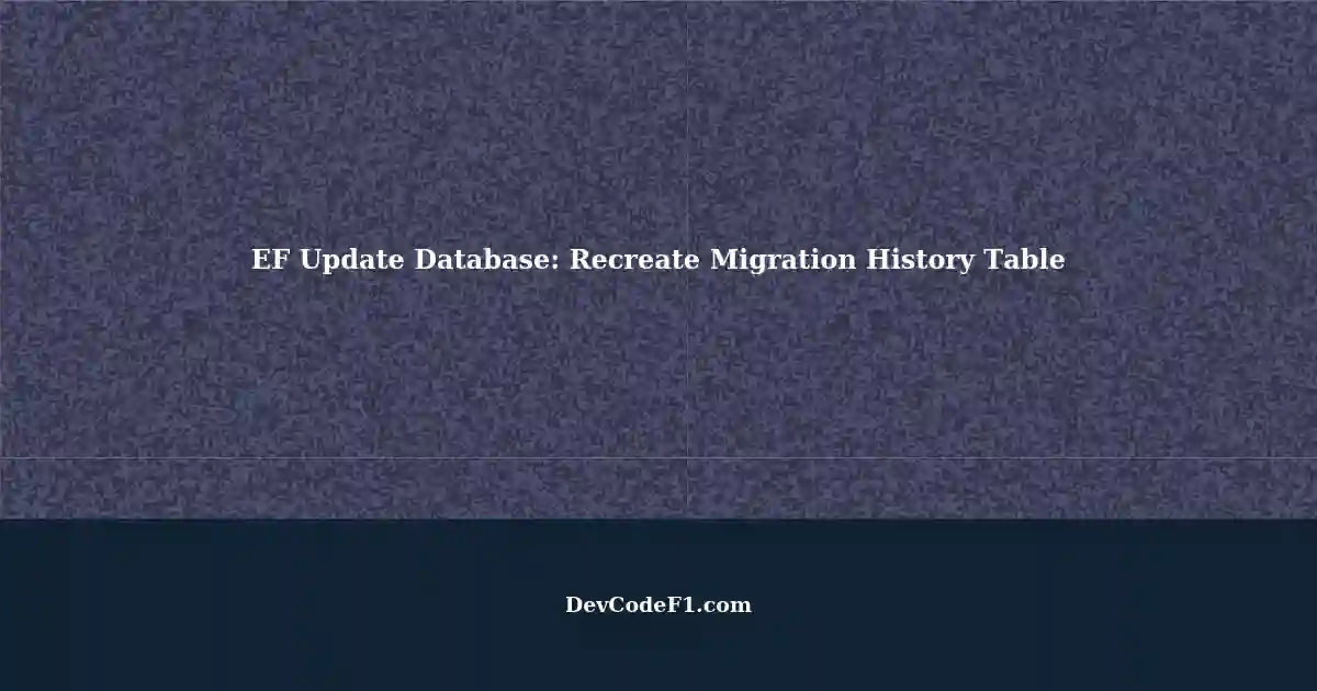 Update Database Without Migration In Entity Framework – CJCP
