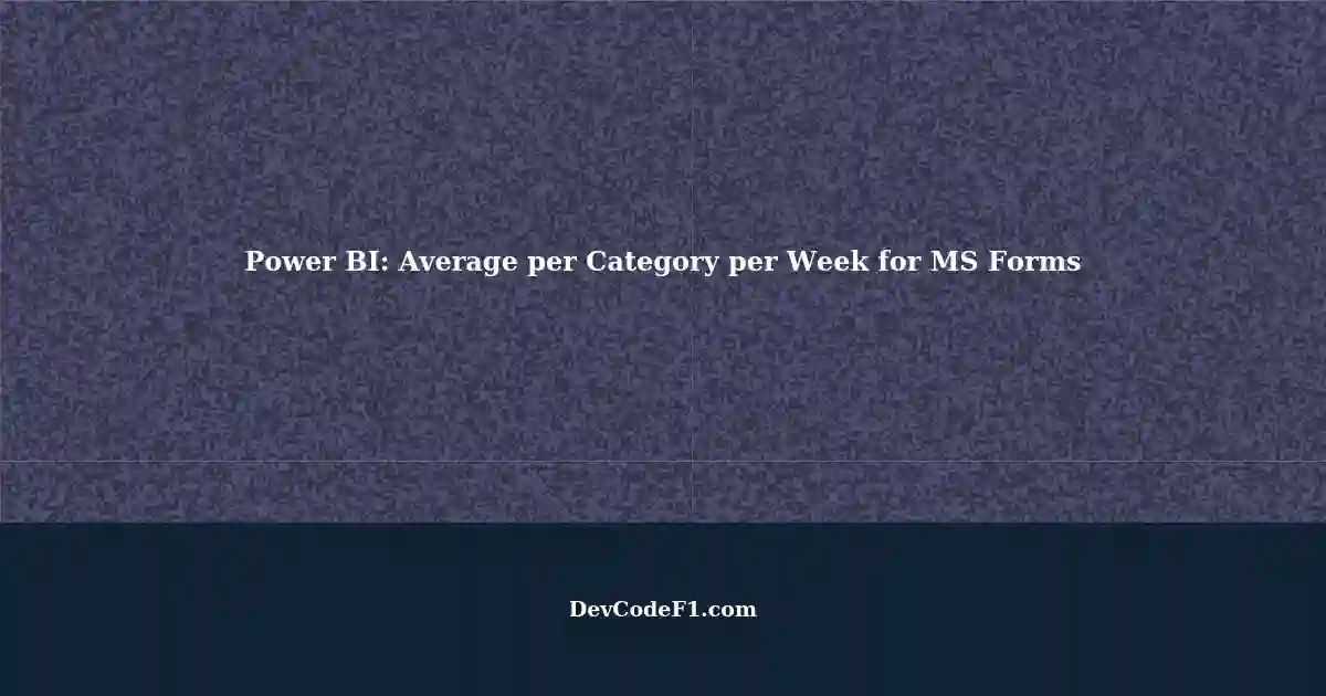 Power Bi Average Per Category