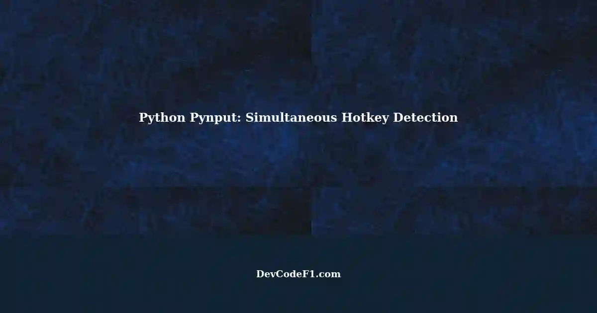 Python Pynput: Listening to Hotkeys - Single Keys Simultaneously