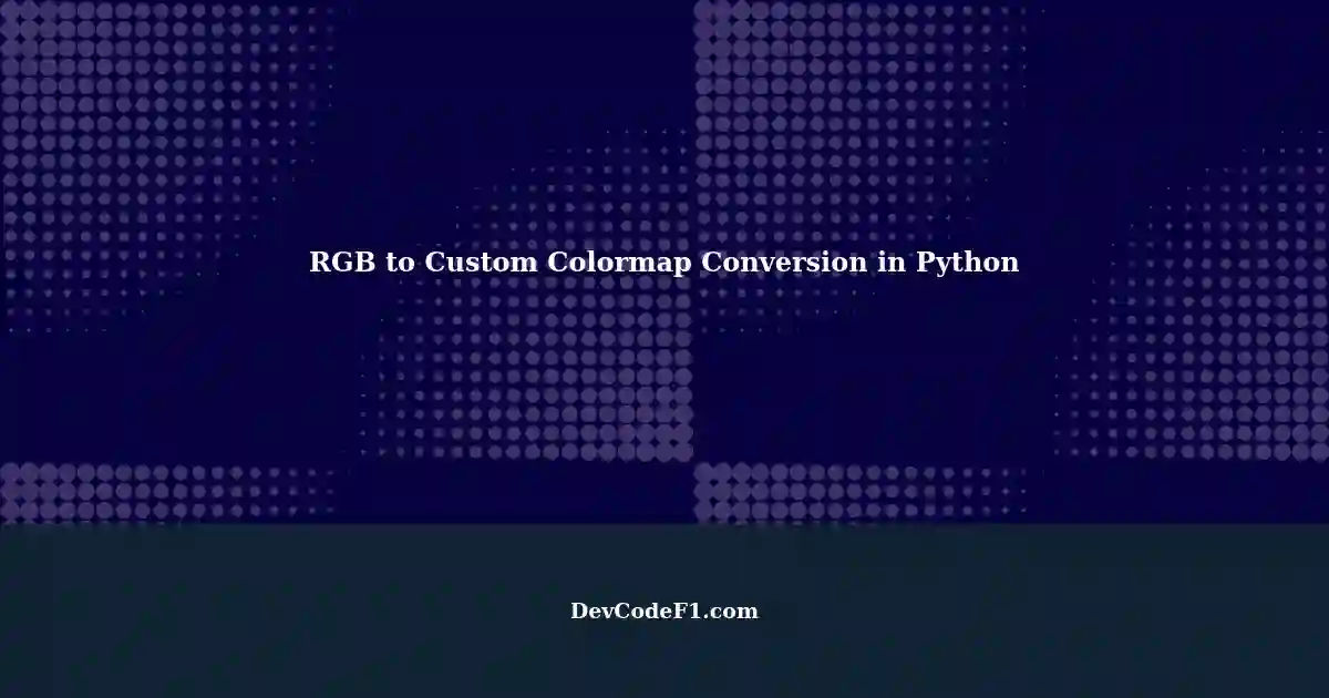 Converting RGB to Custom Colormap: A Black and White Example in Python