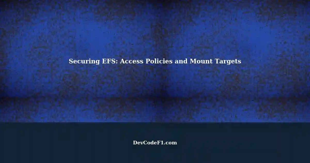 Securing Amazon EFS Evaluating File System Access Policies and Mount