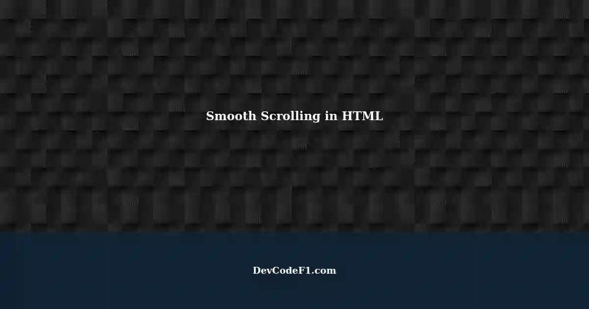 Applying Smooth Scrolling to Specific Pages with HTML