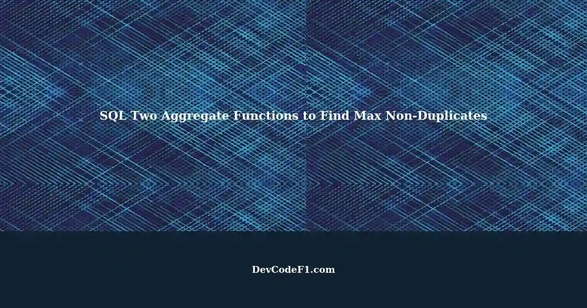 SQL Two Different Aggregate Function Clauses in SELECT Clause: Finding ...