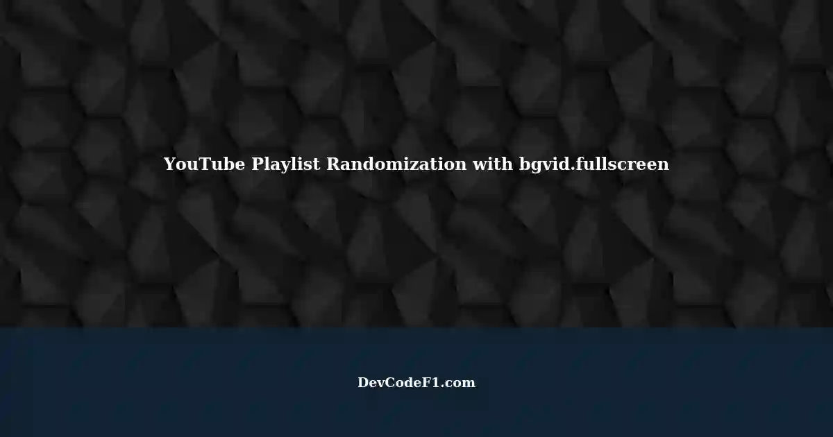 Failed First Load Implementing Random Playback of YouTube Playlists