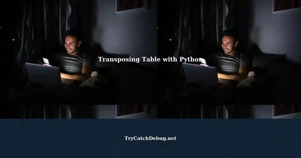 Transposing a Table Specific Way Using Python