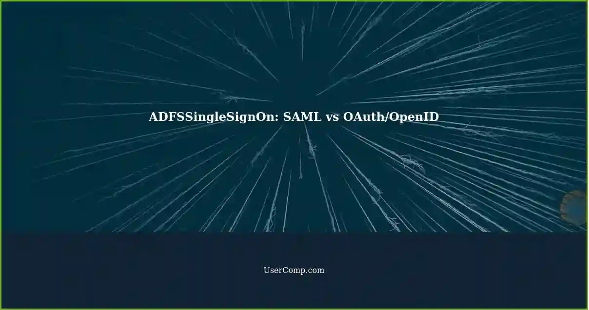 ADFSSingleSignOn: Configuring Identity Providers for SAML and OAuth ...