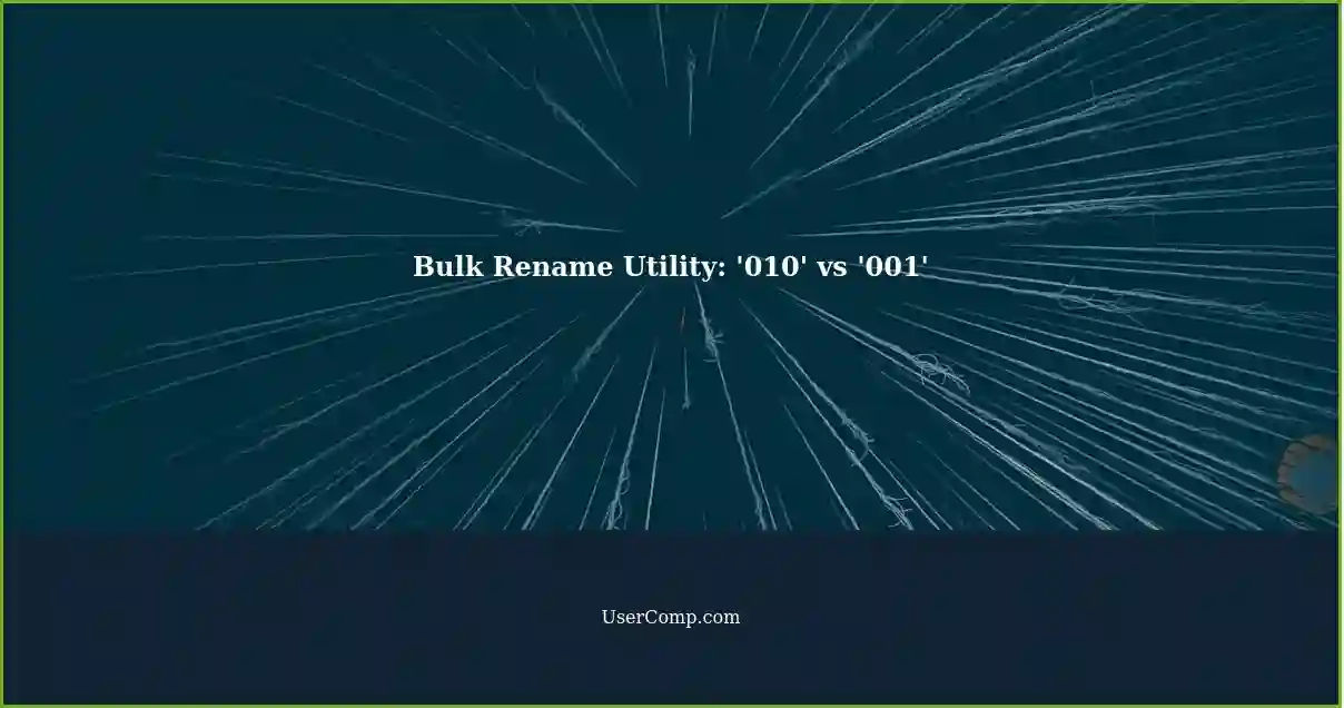 Bulk Rename Utility: '010' vs '001'