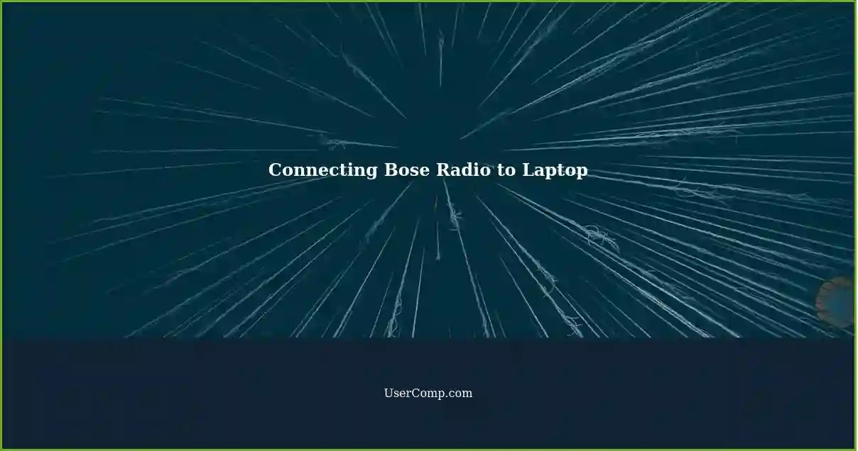 Connecting Bose Radio to Laptop