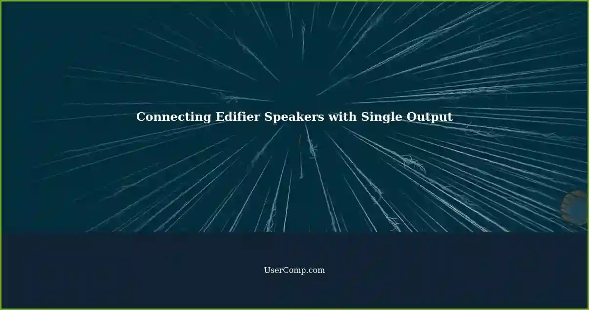 Connecting Edifier Speakers with Single Output