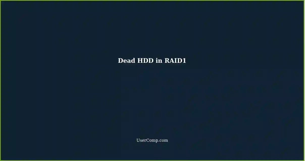 Dead HDD in RAID1