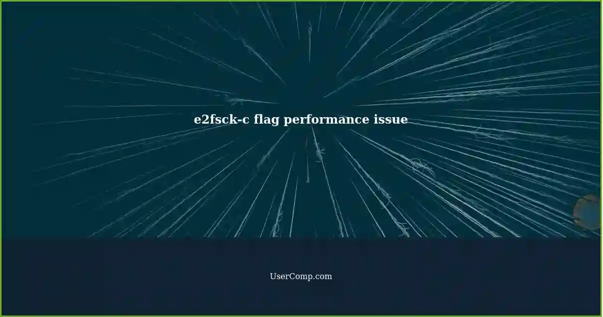 e2fsck-c flag performance issue