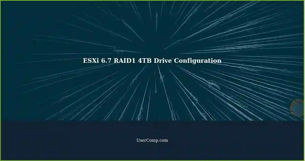 ESXi 6.7 RAID1 4TB Drive Configuration