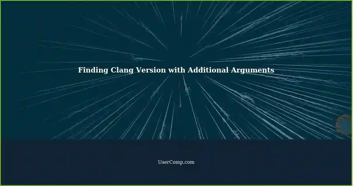 Finding Clang Version with Additional Arguments