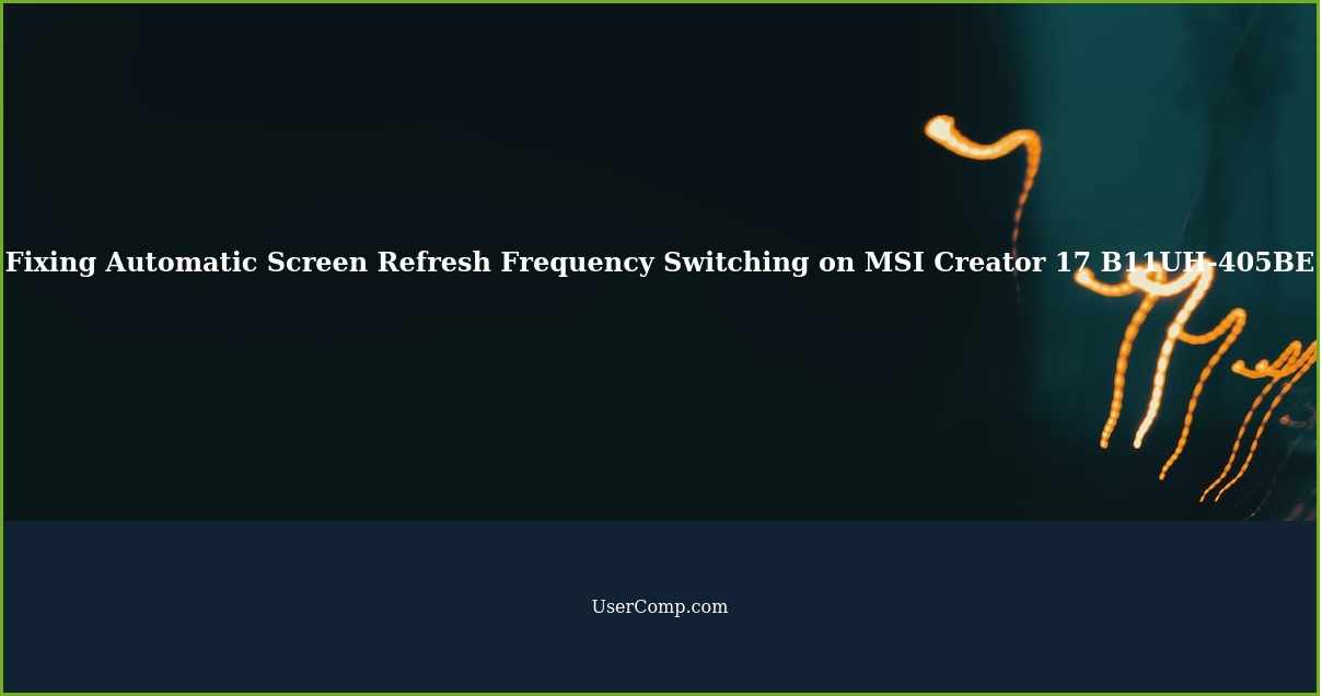 Fixing Automatic Screen Refresh Frequency Switching on MSI Creator 17 B11UH-405BE