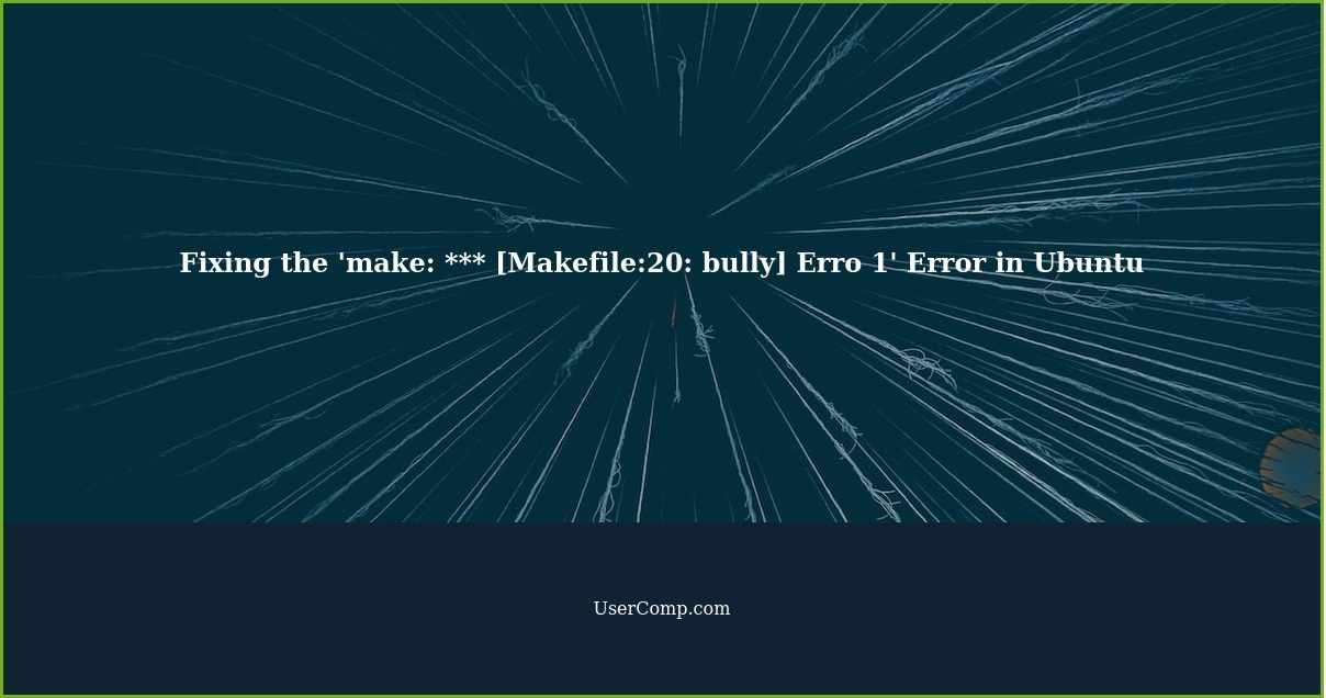 Fixing the 'make: *** [Makefile:20: bully] Erro 1' Error in Ubuntu