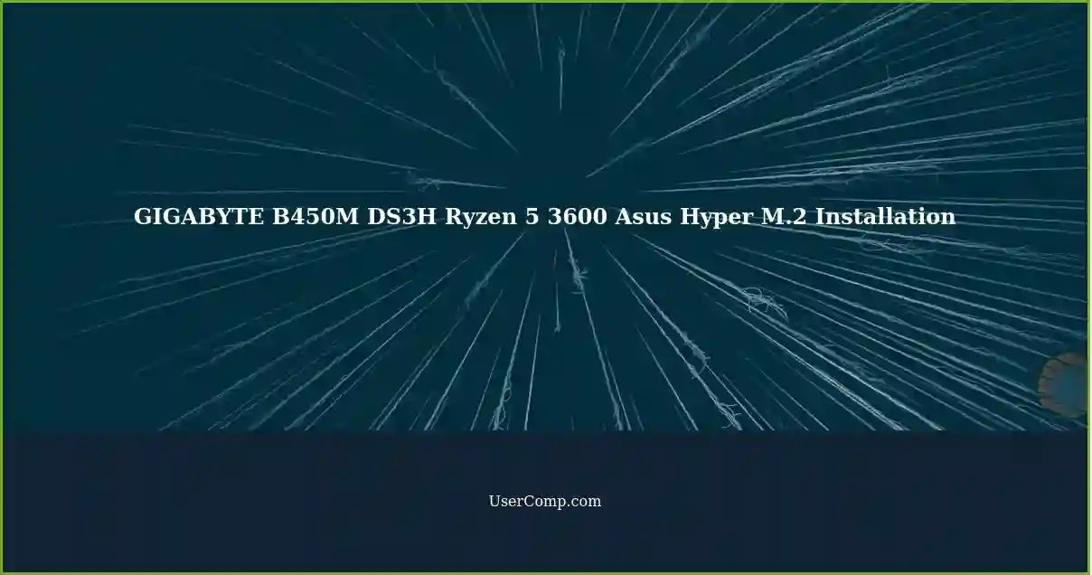 GIGABYTE B450M DS3H Ryzen 5 3600 Asus Hyper M.2 Installation