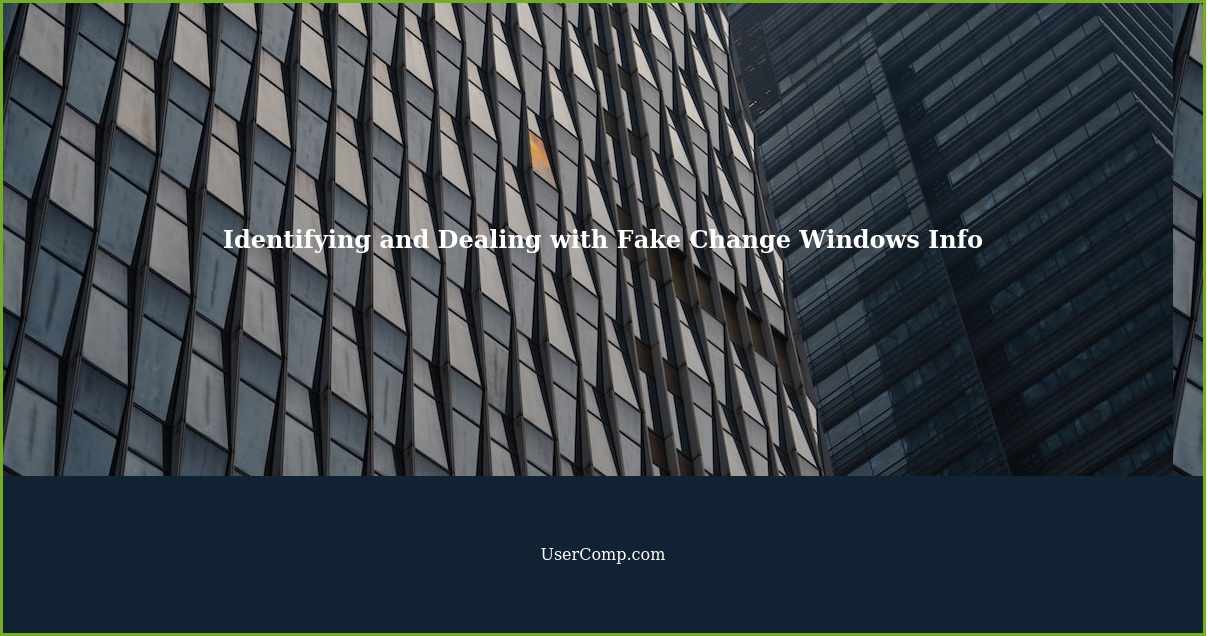 Identifying and Dealing with Fake Change Windows Info