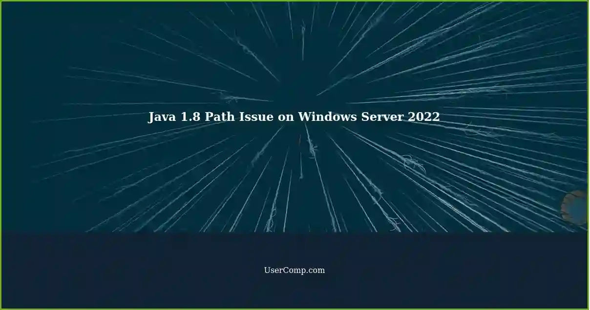 Java 1.8 Path Issue on Windows Server 2022