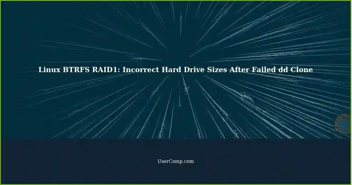 Linux BTRFS RAID1: Incorrect Hard Drive Sizes After Failed dd Clone