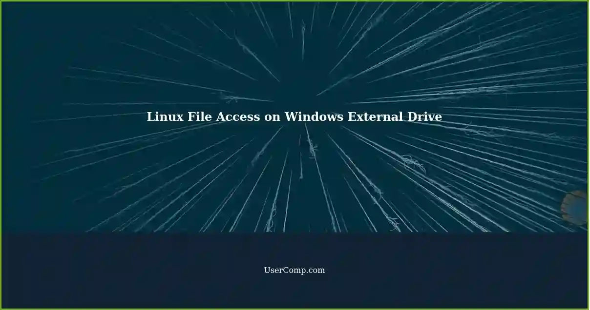 Linux File Access on Windows External Drive