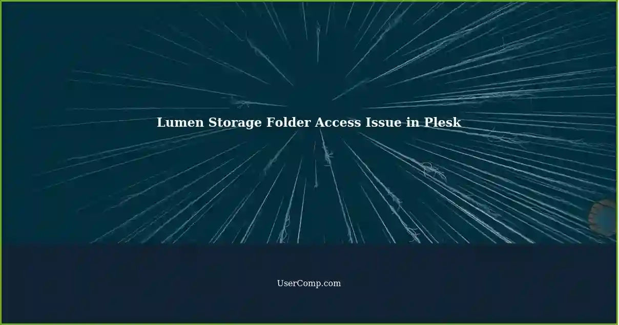 Lumen Storage Folder Access Issue in Plesk