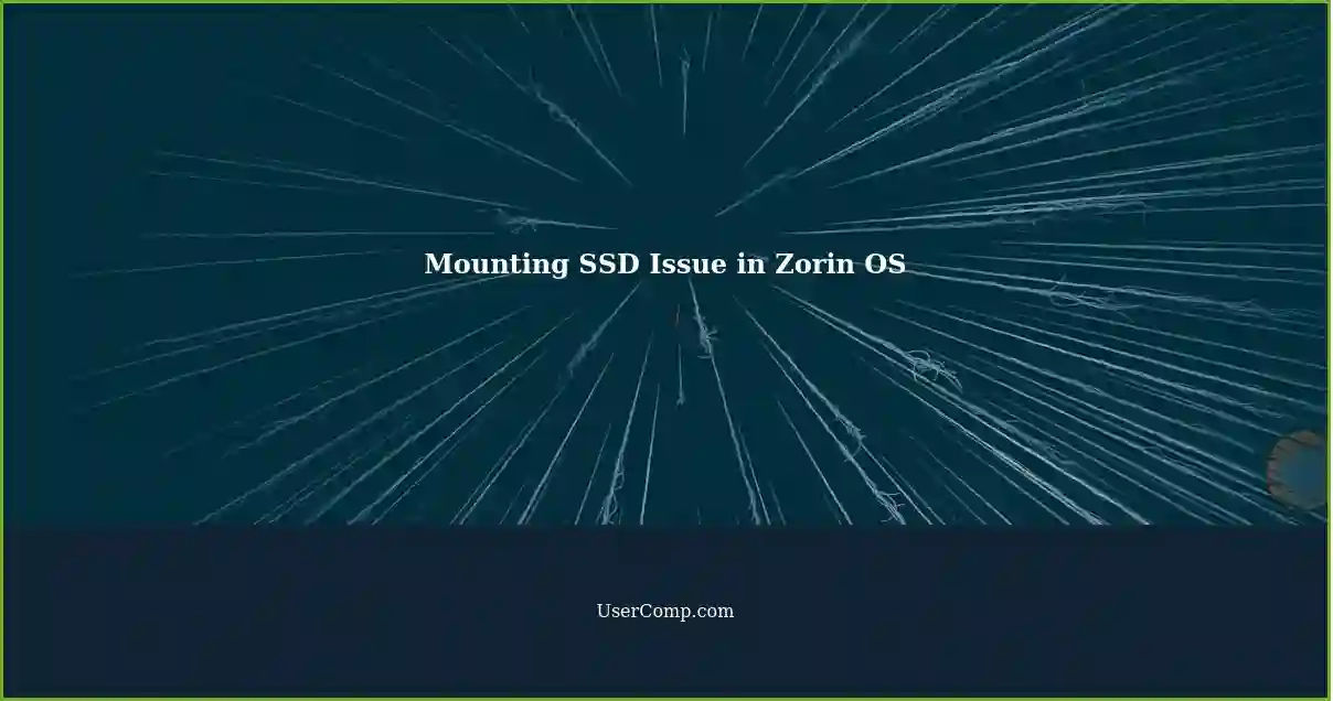 Mounting SSD Issue in Zorin OS