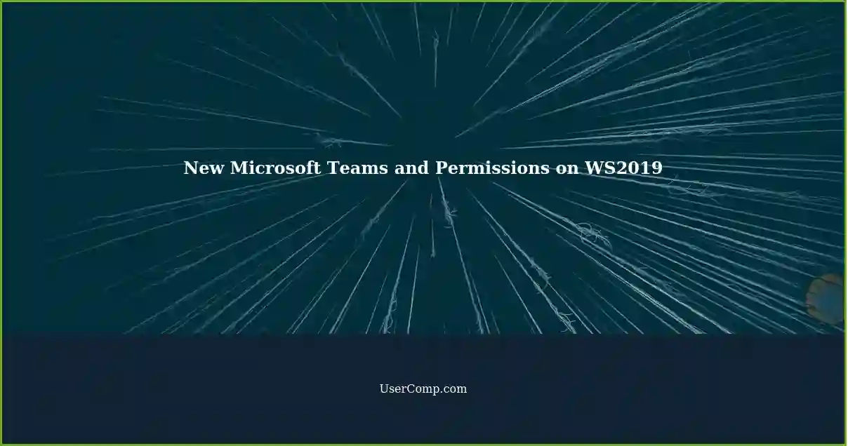 New Microsoft Teams and Permissions on WS2019