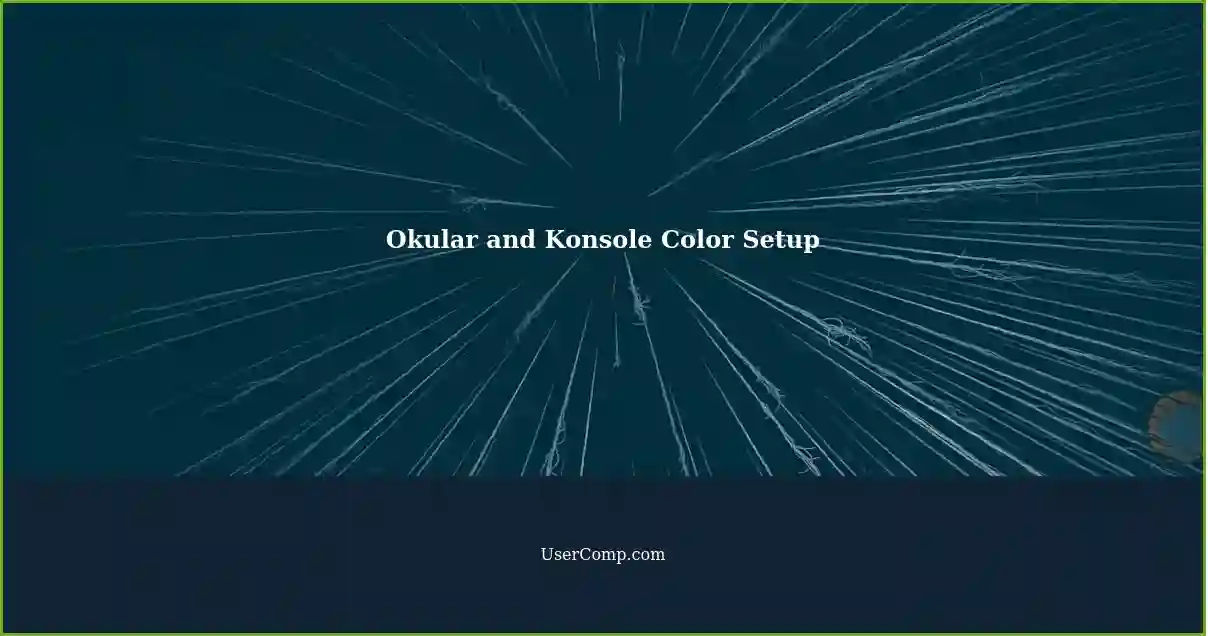 Okular and Konsole Color Setup