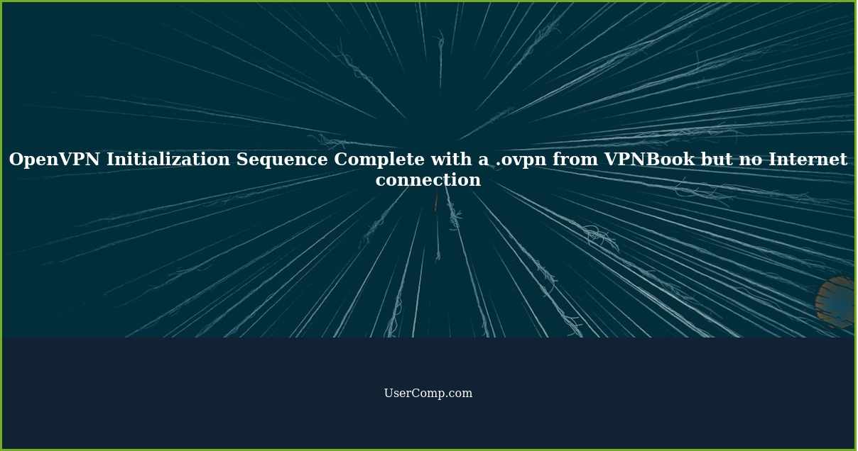 OpenVPN Initialization Sequence Complete with a .ovpn from VPNBook but no Internet connection