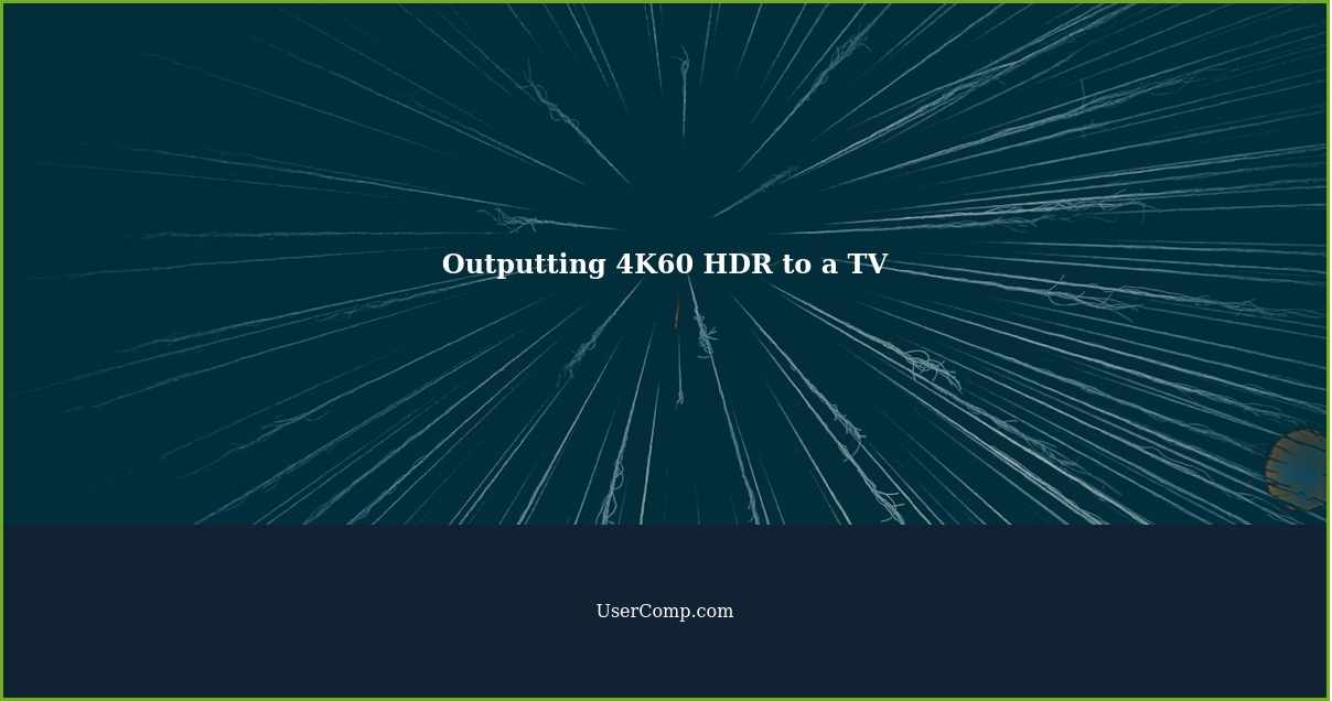 Outputting 4K60 HDR to a TV