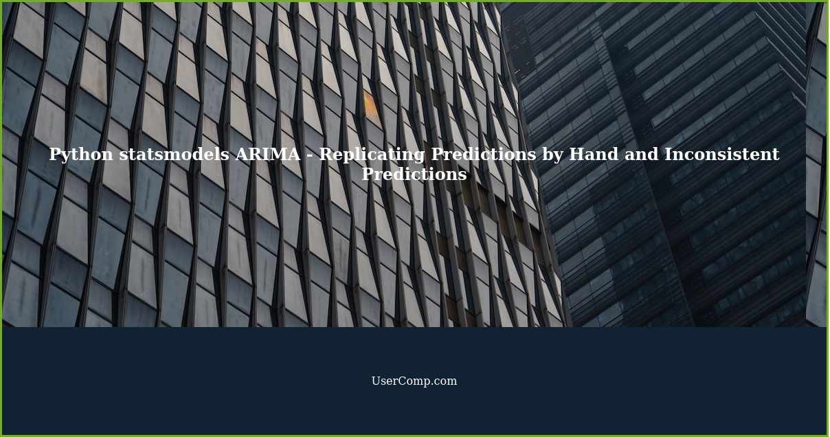 Python statsmodels ARIMA - Replicating Predictions by Hand and Inconsistent Predictions