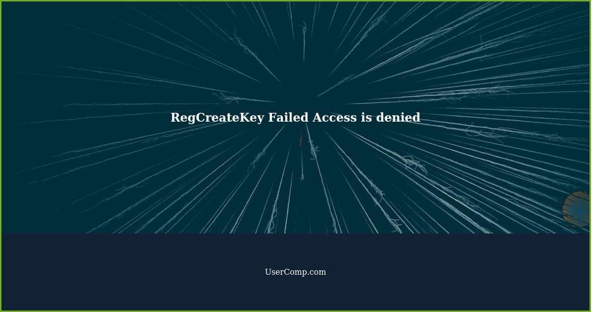 RegCreateKey Failed Access is denied