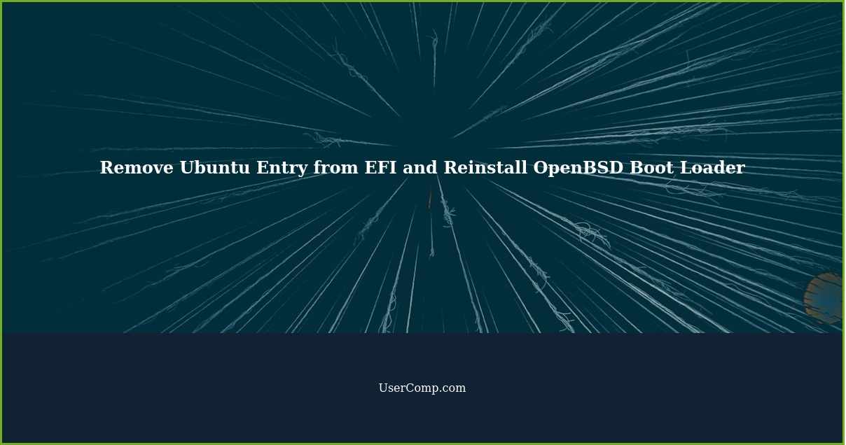 Remove Ubuntu Entry from EFI and Reinstall OpenBSD Boot Loader