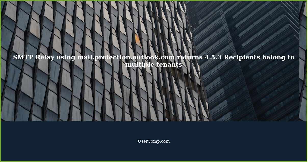 SMTP Relay using mail.protection.outlook.com returns 4.5.3 Recipients belong to multiple tenants