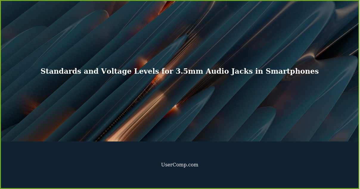 Standards and Voltage Levels for 3.5mm Audio Jacks in Smartphones
